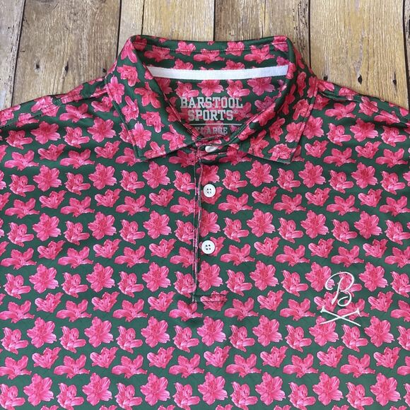 Barstool Sports Golf Polo Shirt Mens XL Floral - Picture 1 of 14